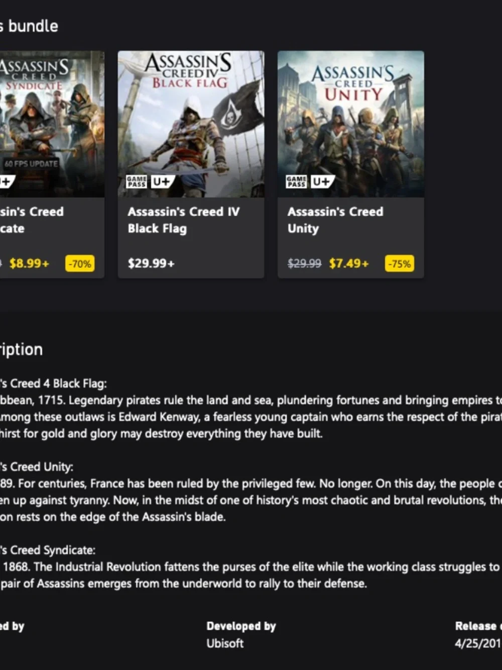 XBOX Assassin's Creed Triple Pack